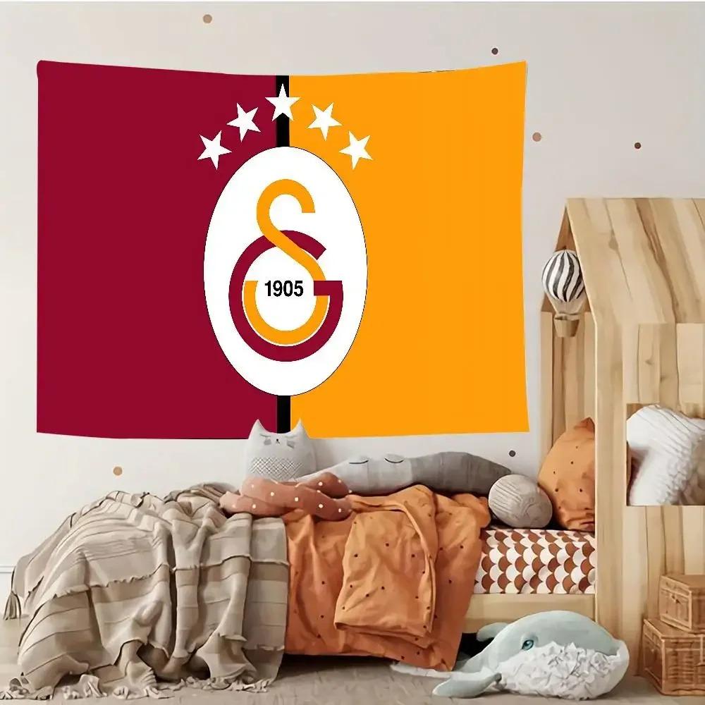 Football Club Tapestry Sports Team Wall Hanging Soccer Fan Art with Logo and Stars for Bedroom Man Cave Decor Gift