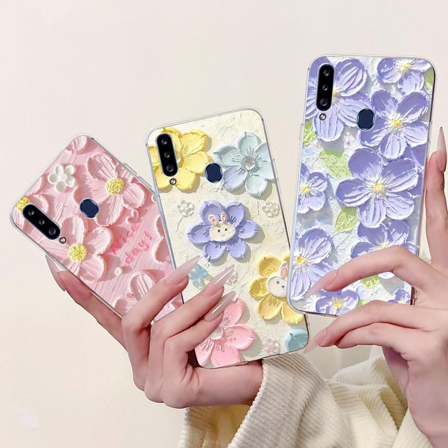 Case For Samsung Galaxy A20 A20e A20s Cover Fashion Flower Butterfly Soft Silicone Clear Bumper For Samsung A30 A 30 A 20 Covers