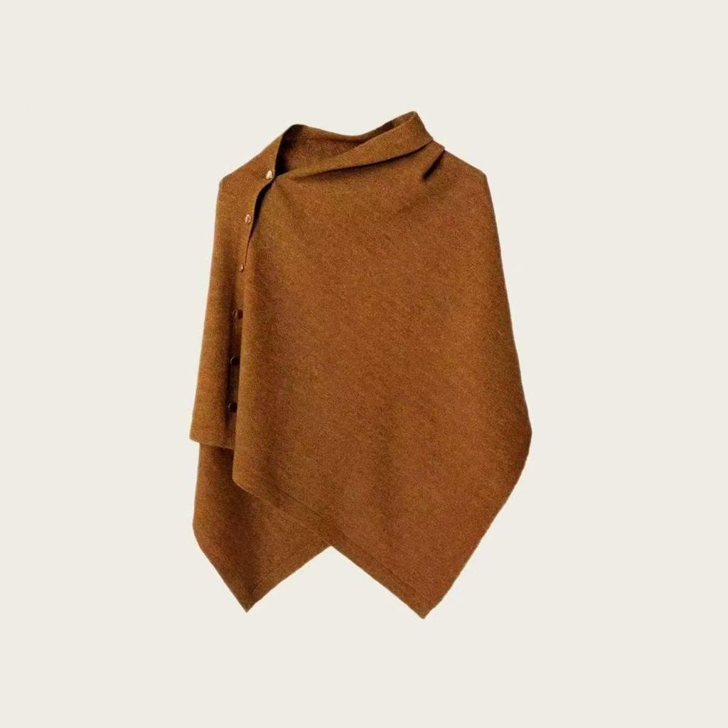 Knopf Pashima Schal Warm Dick Gestrickt Dick Warm Poncho Unregelmäßig Lässig Pullover Schal Schal Herbst Winter