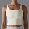 New Naked One Piece Fixed Cup Yoga Clothing For Women, Sleeveless Short Sports Underwear, Wide Shoulder Strap Yoga Tank Top