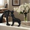 1Pc Resin Cute Puppy And Owner Craft Figurine Desktop Ornament Statue Model Indoor Home Office Decoration Pet Sculpture For Gift