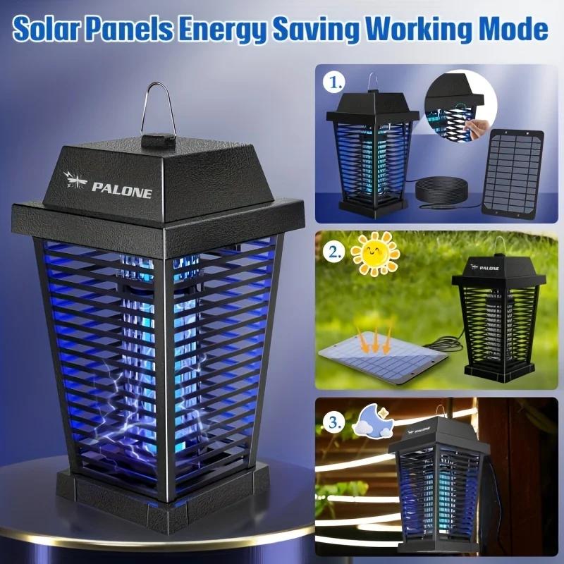 LED Solar Mosquito Killer Lamp with 7.5W Solar Panel, Suitable for Outdoor Garden and Courtyard Solar Mosquito Killer Lamps