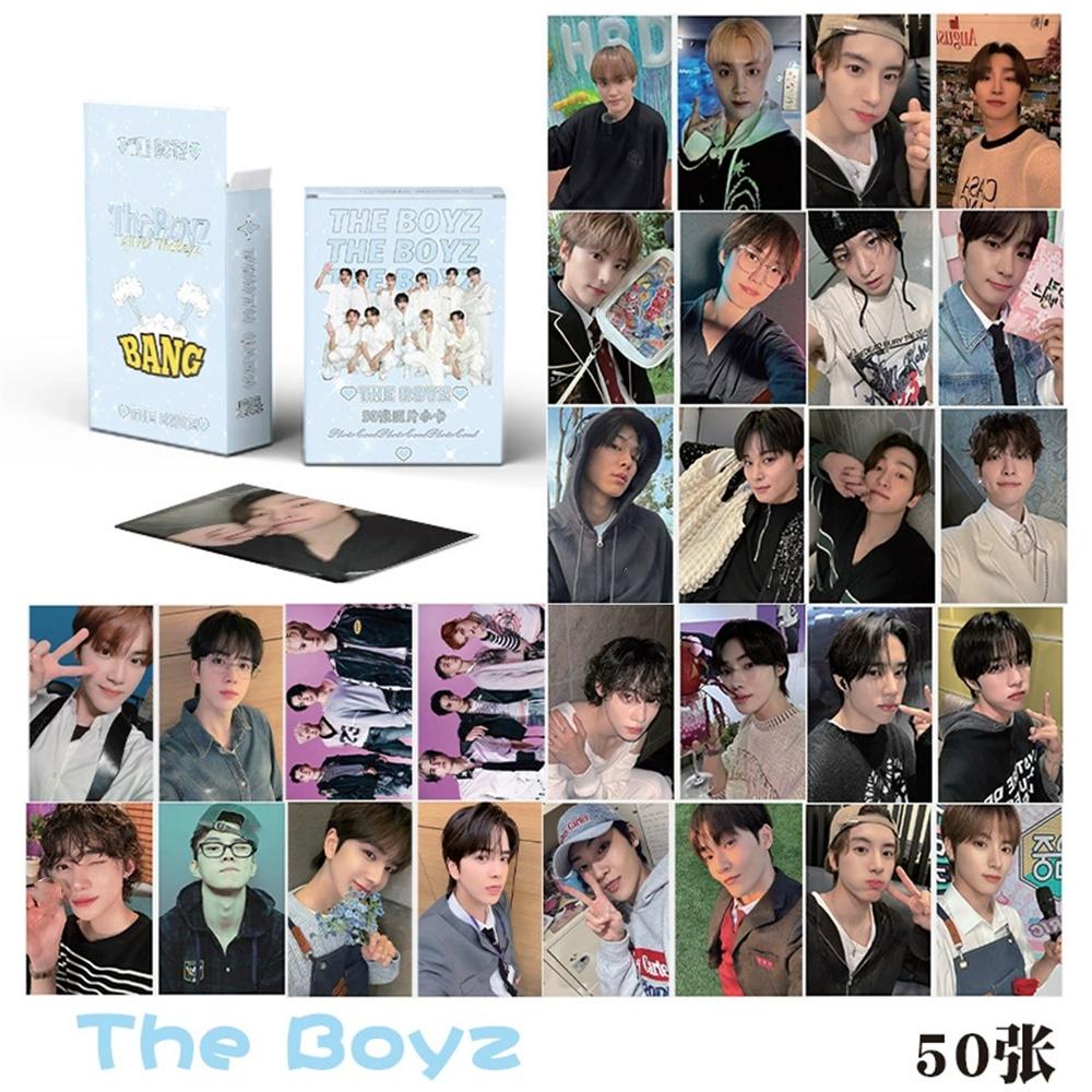 50pcs/set Kpop The Boyz LOMO Cards HD Printing Laser Samll Cards Lee Sang Yeon Kim Young Hoon Lee Ju Yeon Fans Gifts Collection 5.4x8.6cm