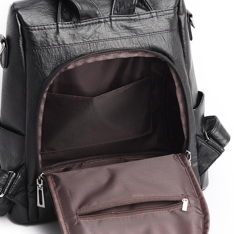 Large Capacity Women's Retro Fashion Backpack - Versatile European & American Style for Commuting