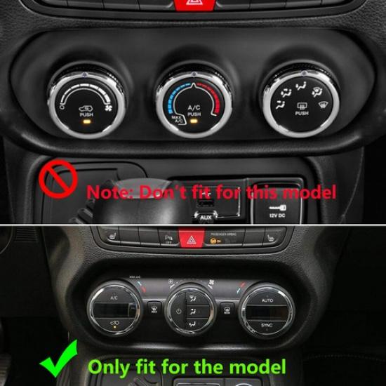 3X Red Air Conditioner Switch Knob Cover Trim Ring for 2015-2017 Jeep Renegade