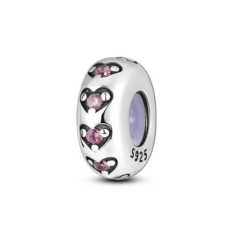 NEW Authentic 925 Silver Plated White Pink Heart Daisy Clip Beads Fit Bracelet Jewelry Accessories For Women
