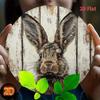Vintage Brown Rabbit Round Metal Sign 7.87 Inch Funny Country Wall Decor Bedroom Living Room