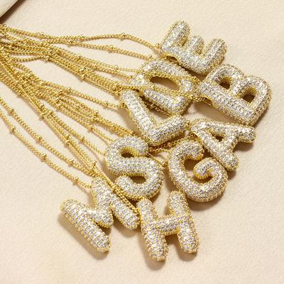 Exquisite Copper Gold-plated Necklace Collarbone Chain 26 English Letters A-Z Pendant Necklace Jewelry Handmade DIY Jewelry