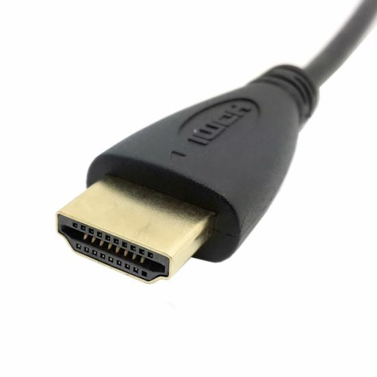 მიკრო HDMI-თან თავსებადი ტიპი D მამრობითი 90 გრადუსი მარცხნივ HDMI-თავსებადი 1.4 მამრობითი 1080P HDTV კაბელი