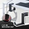 Universal 360° Rotating Headphone Stand Desktop Headset Holder PC Gaming Wall Mount Desk Hanger Hook for Earphone Controller