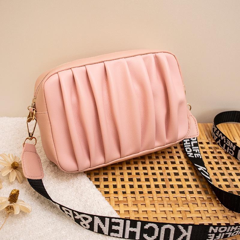 Women's bag trendy small bag fashion casual bag pleated messenger camera bag shoulder bag one piece