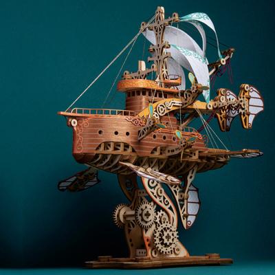 DIY 3D Wooden Puzzle Fantastic Spaceship Popular Assembly Model Kits Toys For Children Kids Girls Birthday Gift