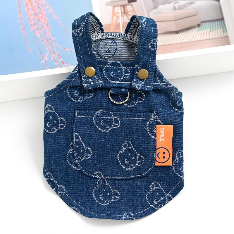 

Pet cat small dog dog clothes can be towed denim vest skirt new manufacturer explosion XXL