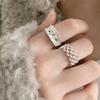 Elegant Geometric Hollow Flower Ring: Versatile, Stackable Beaded Design for Women's Fashion
