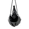 Black Flower Pot With Bat Form and Hanging Cord, Gothicism Bat Planter for Small Foliage, Trailing Foliage and Vertical Indoor Displays for Room Use
