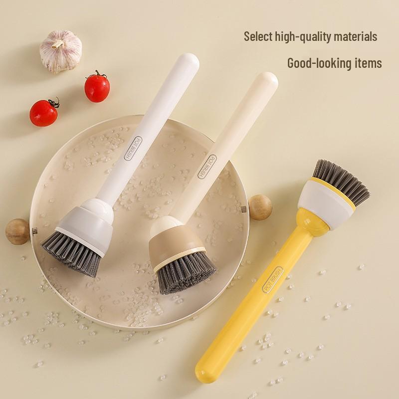 Long-Handle Rotatable Pot and Pan Cleaning Brush – Oil-Repellent, Multi-Functional, and Safe for Non-Stick Surfaces.