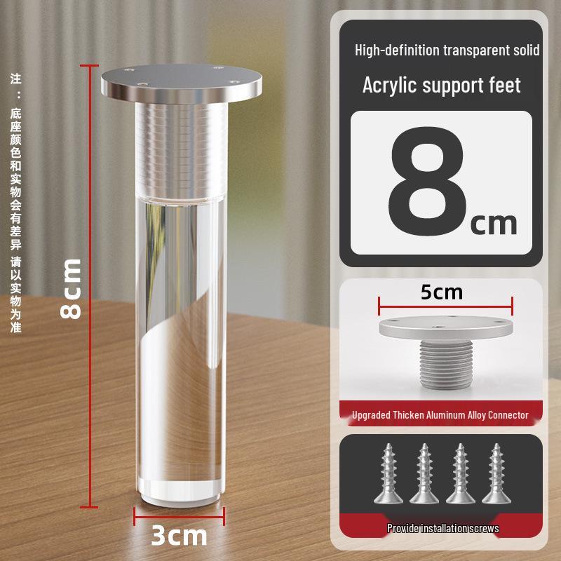 Verstellbarer massiver Acryl-Möbelstützfuß für TV-Schrank, Sofa, Badezimmerschrank oder Couchtisch.