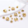10pcs Stainless Steel Double Hole End Clasp Beads Open Cover Crimp Connector Beads For DIY Jewelry Making Necklace Component