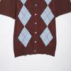 Spring 2025 Women's European & American Fashion Diamond Pattern Knit Top