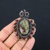 Drachenblut-Jaspis-Edelstein, reiner Kupferdraht, umwickelt, handgefertigter Anhänger-Schmuck