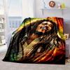 Bob music Vibrant Art Blanket Flannel Blanket for bed, sofa, Camping, Hiking, Picnic Essentials, gift for family Fan gifts