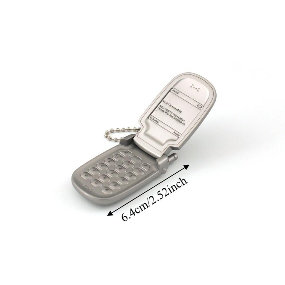 Zinc Zinc Alloy Mini Phone Model Pendant Retro Foldable Phone Shape Key Ring  Backpack Accessories