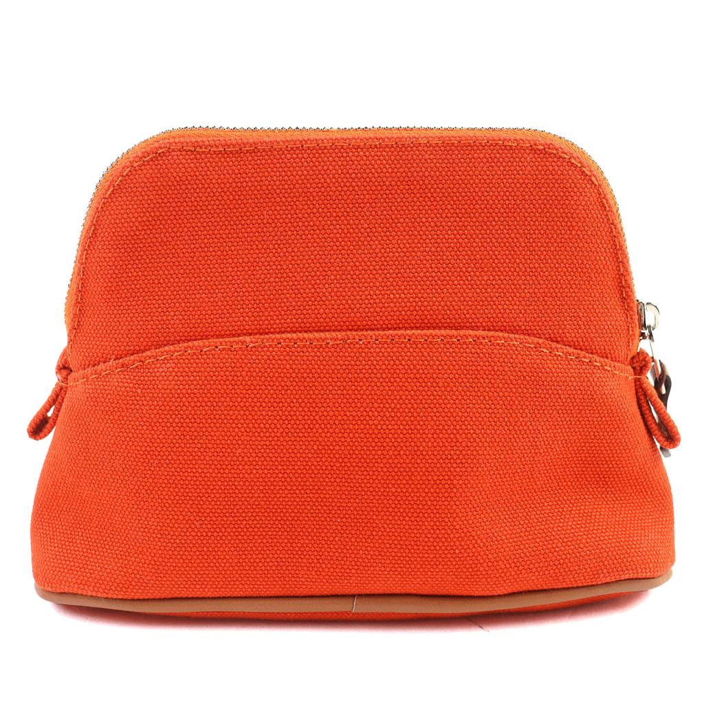 Pristine HERMES Boride pouch mini mini H logo embroidery leather Orange Used