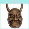 Stunning Mythical Face Mask For Halloween Decorations Resin Oni Head Design In Red White And Copper Shades
