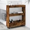 Narrow 3-storey Bathroom Storage Cart, Sofa Side Storage Shelf, Hallway Shelf, 60x18x70cm