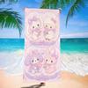 Asciugamano da Spiaggia Coniglietto e Agnello Carini, Asciugamano da Bagno Kawaii Rosa Pastello per Bambini