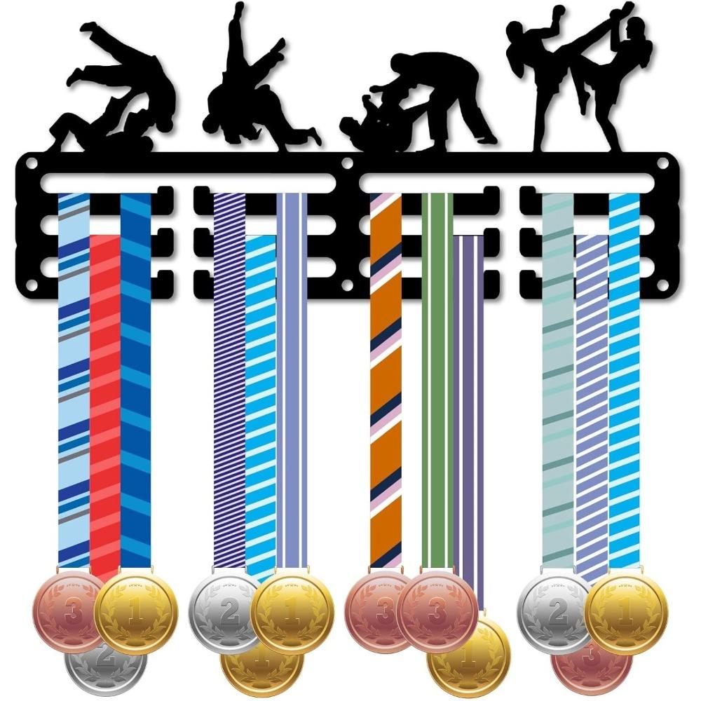 Iron Medal Holder Wall Mounted Sports Medal Rack Awards Display Hanger for Jiu Jitsu Runner Competition Victory Gymnastics 11.4 x 5.1 Inch