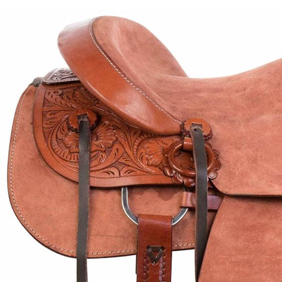 Rough Out Western Leather A Fork Wade Tree Roping Ranch Horse Saddle