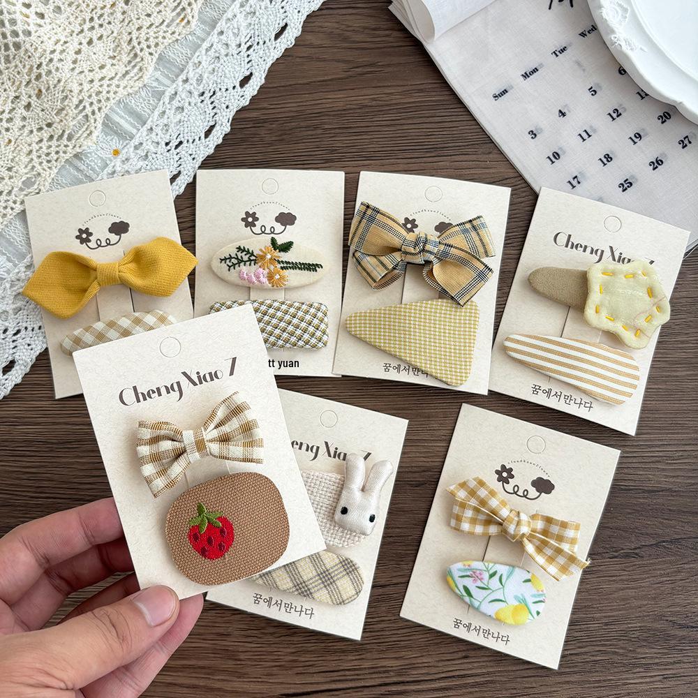 Sweet Coffee Cream Bow Hair Clip for Girls