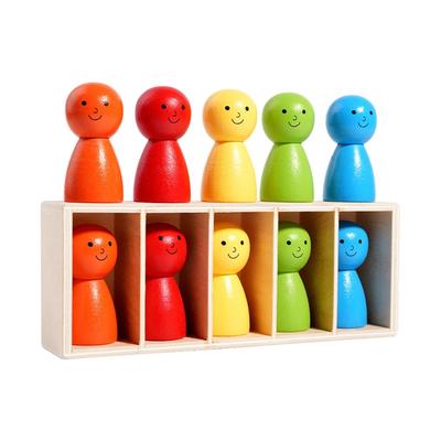 Educational Wooden Color Recognition Toy With Cute Figures For Kids Hand Eye Coordination Training Parent Child Interaction