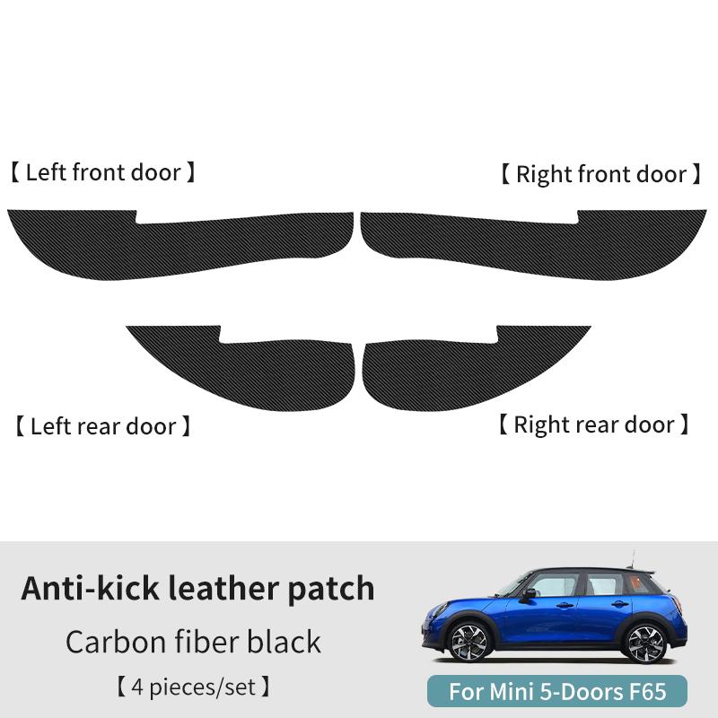 Car Door Anti-Kick Mat For Mini Cooper S F66 F67 2024 2025 Suede Leather Sticker Soil-Proof Children's Kick Pad Car Accessories