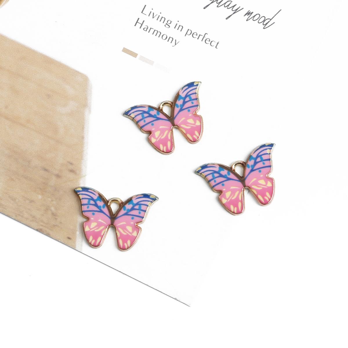 

4 шт. металлическая эмаль бабочка подвески кулон для изготовления ювелирных изделий DIY ожерелье серьги аксессуары 07