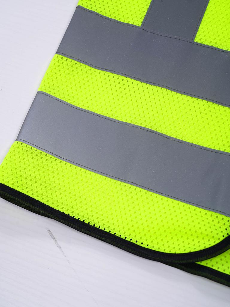 Unisex Barnesikkerhetsvest Ermeløs Glidelåsdesign Høy Synlighet Reflekterende Vest Frivillig Aktiviteter