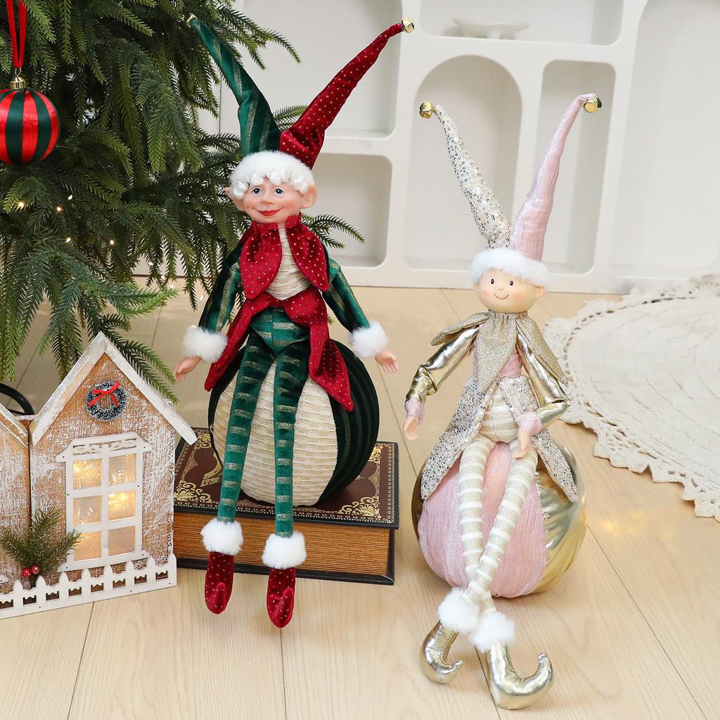 Christmas Elf Decor Plush Fabric Ornaments For Holiday Tree And Hotel Window Display