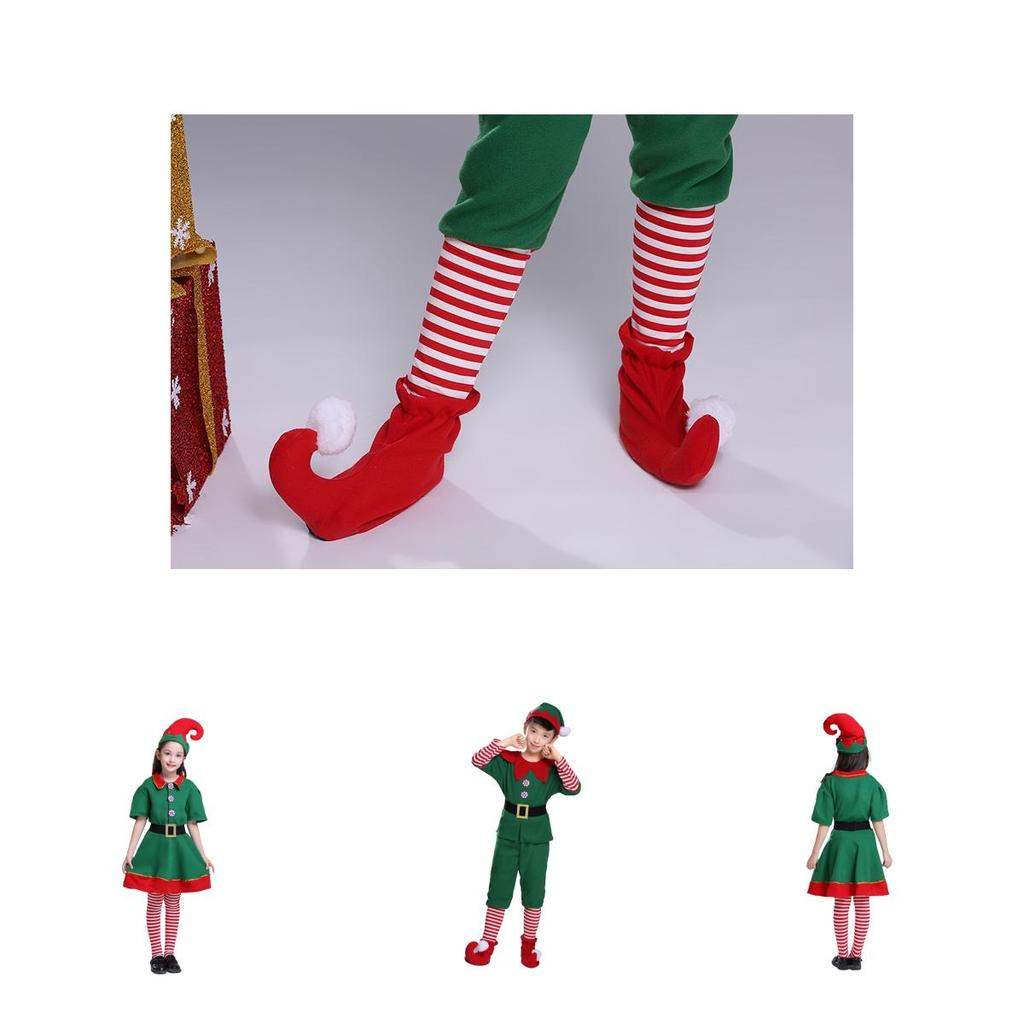 Hochwertiges Weihnachtself Kostüm Set für Kinder für Weihnachtsfeiern Cosplay Rollenspiel