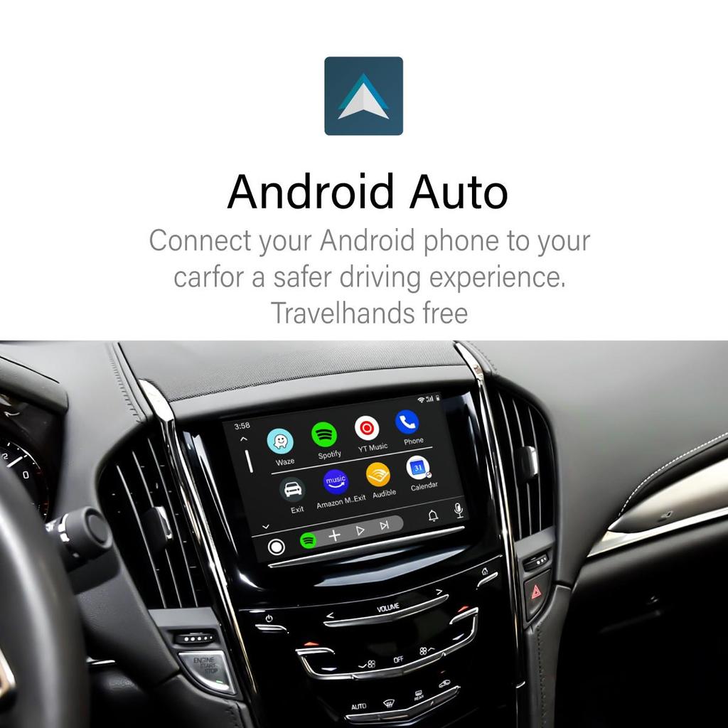 Sinairyu Wireless CarPlay Android Auto Mirror Link Kit Compatible For Cadillac CTS 2014-2015 AirPlay Car Play Function