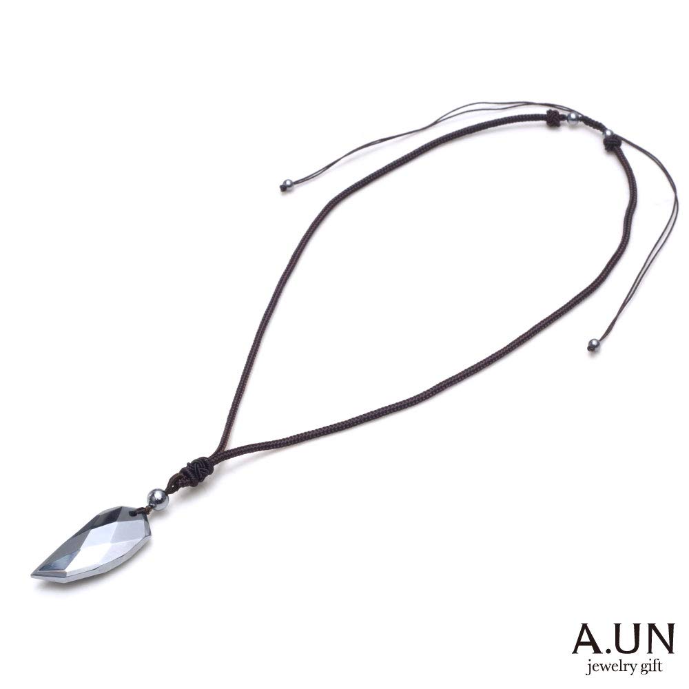 Exclusive Jewelry Gift Terahertz Necklace Wolf Fang Pendant Choker with Power Stone and Natural Adjustable Size [Amazon Brand] A.UN Stone, [Terahertz