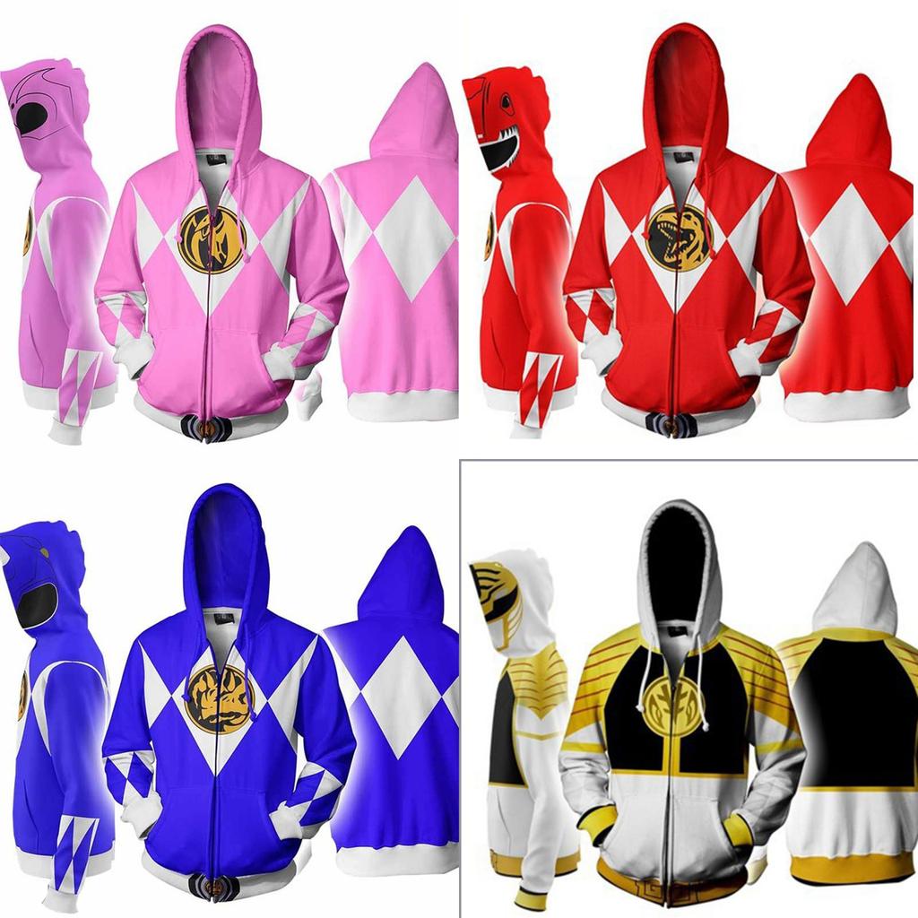 Mighty Morphin Power Rangers Cosplay 3d Printing Hoodie With Premium Quality
