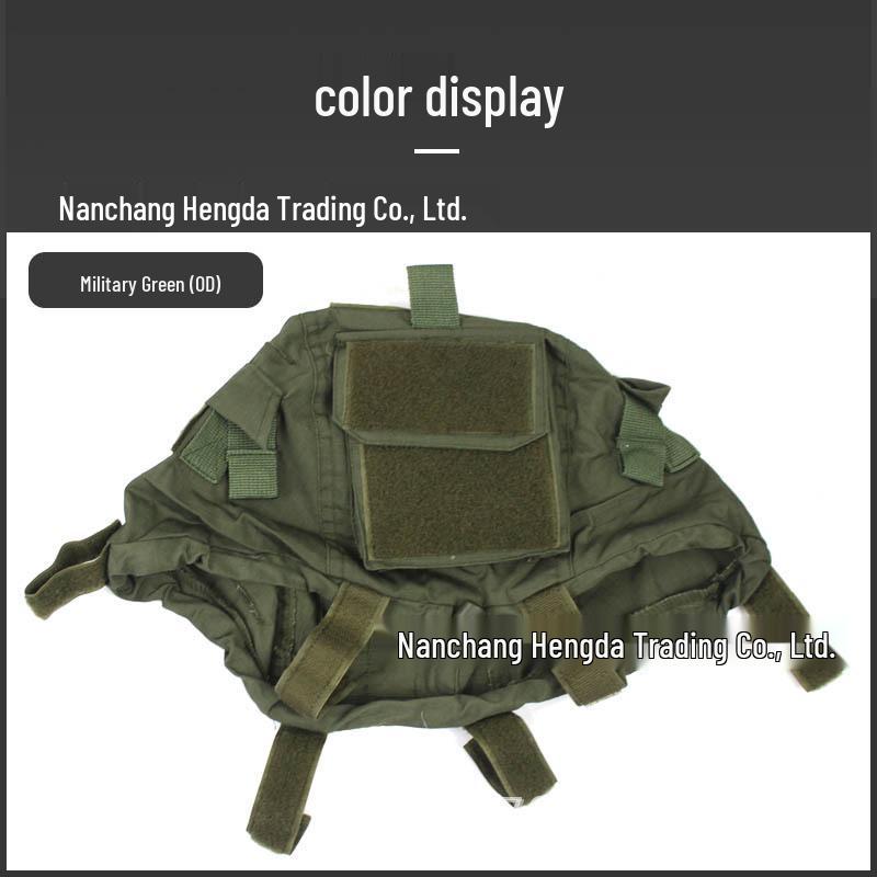 MICH2000 Tactical Helmet Cover with CP Camouflage & Black MC Mickey Counterweight Accessory Pouch