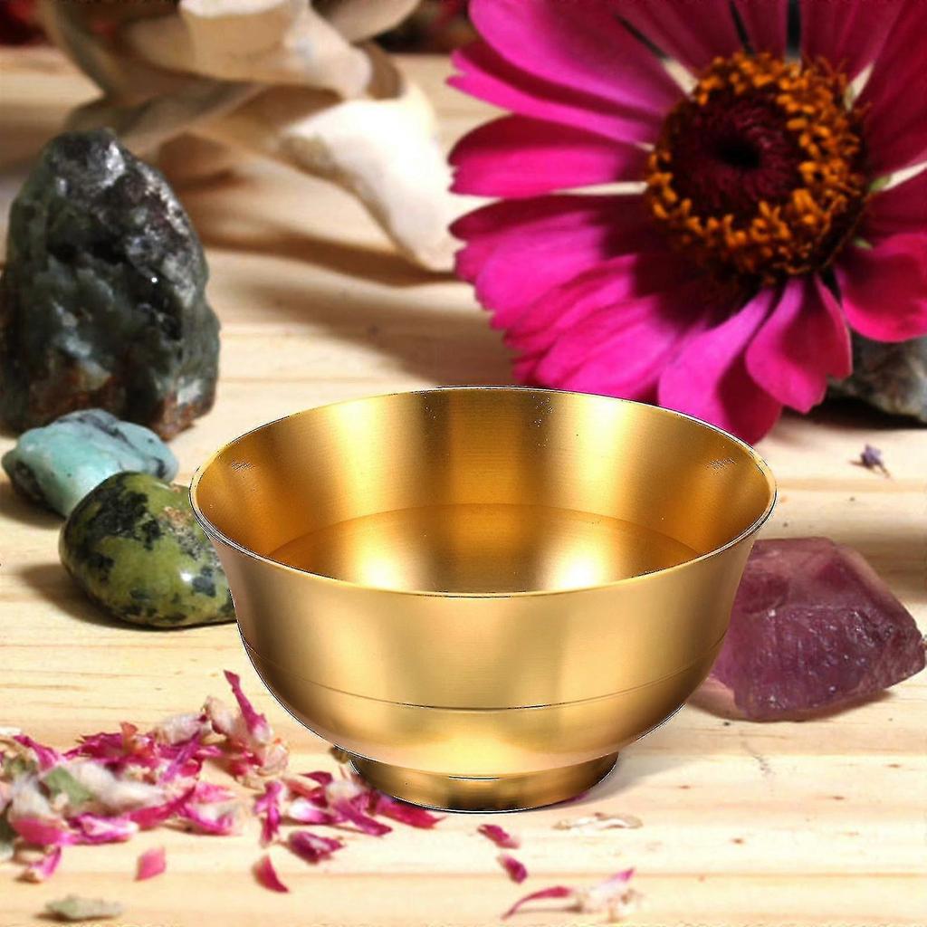 Buddhist Brass Bowl Worship Bowl Delicate Brass Offering Bowl Desktop Worship Bowl Adornment - Ri