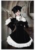 MODKOKU Gothic Lolita Neat and Jabot Ruffle Princess Long Size S Dress, Women's, 3-Layer Tiered, Clean, Ribbon, Lace, Lace-Up, Dress, Dreamy, Cute,