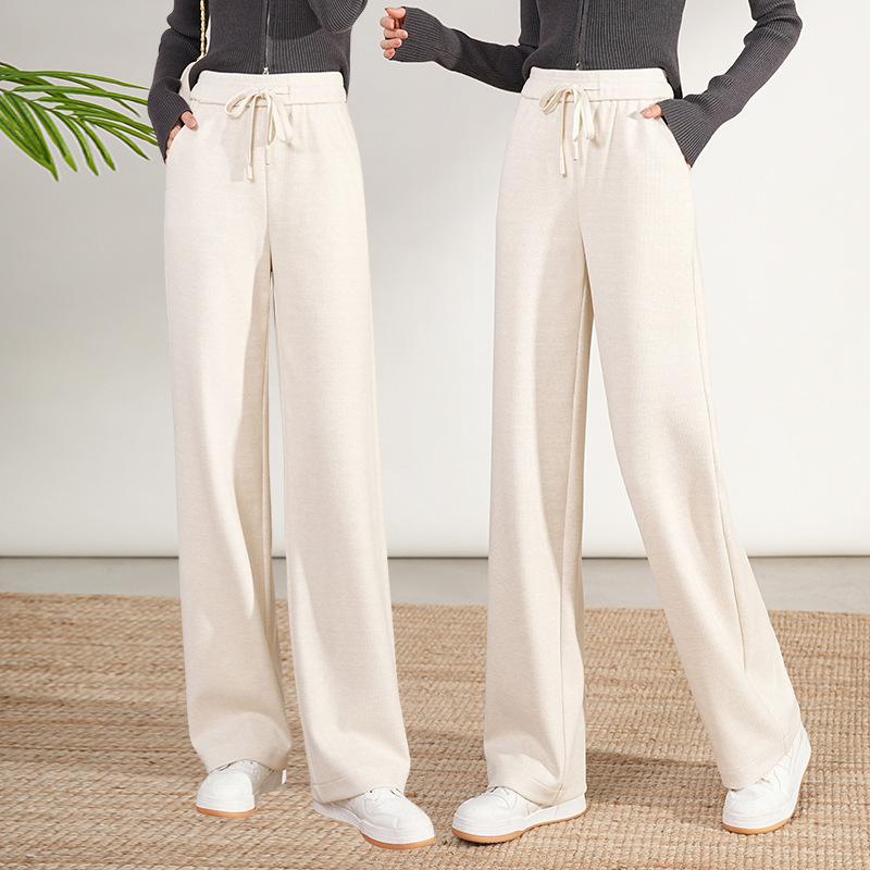 Autumn And Winter Fashion New High-Waisted And Thin Women'S Pants Straight Sweatpants Casual Versatile Loose Wide-Leg Casual Pants Women