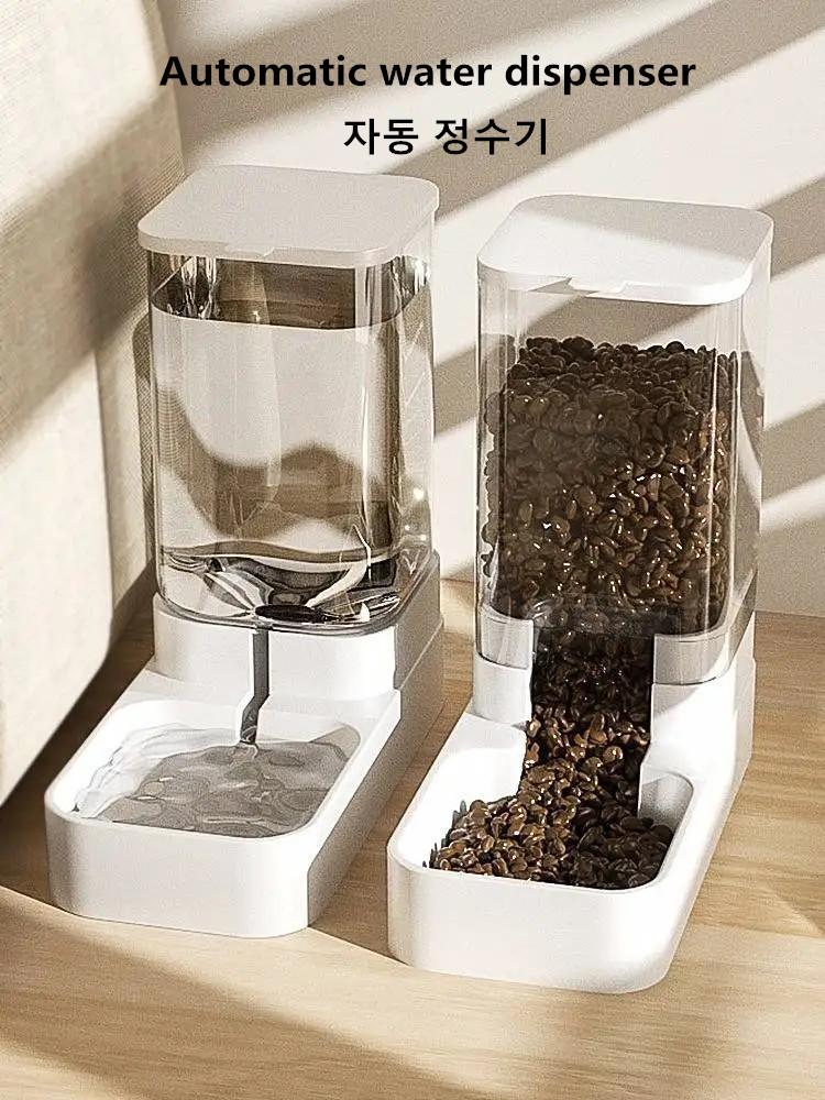 Dog Automatic Feeder Transparent Automatic Gravity Cat Water Bowl High Capacity Food Storage Container Cat And Dog Accessories