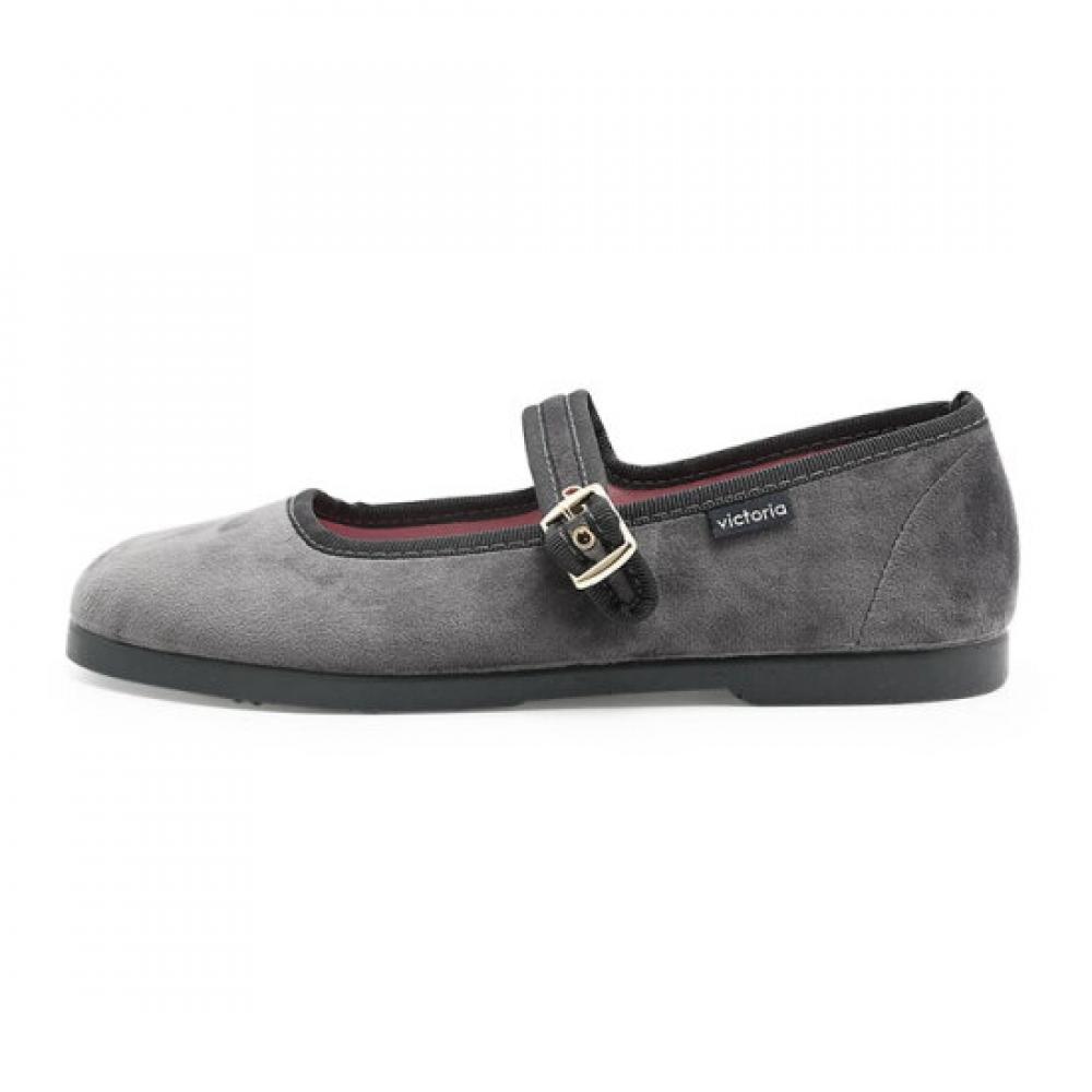 Victoria Shoes Kung Fu Velvet Ballerina 1080111 Gris