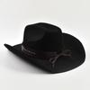 100% Wool Cowboy Hats Autumn and Winter Lady Cowgirl Jazz Hat Men's Western Curved-brimmed Felt Fedora Hat