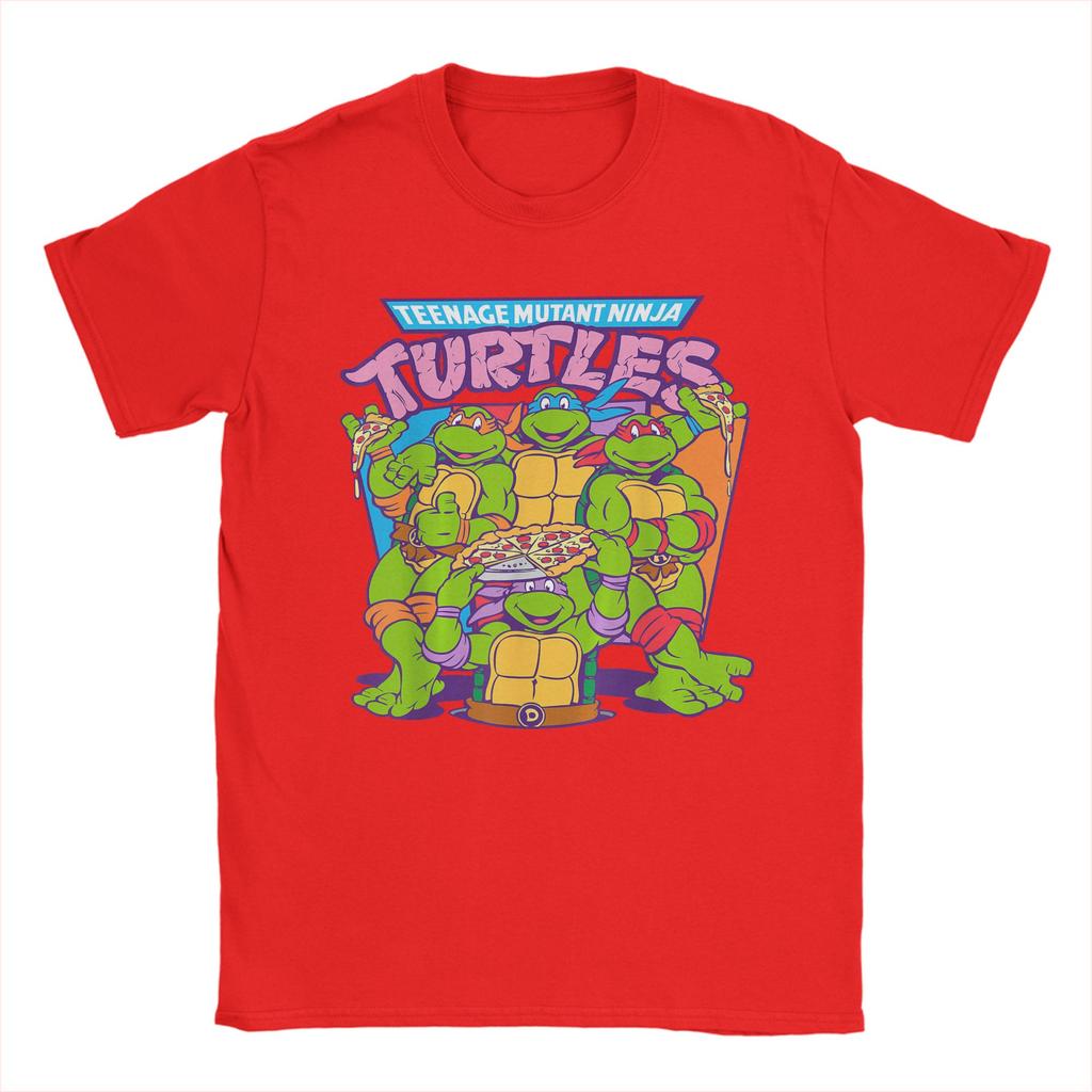 Men TShirts Ninja Turtles Pizza Smiles Novelty 100 Cotton Tee Shirt Short Sleeve T Shirt O Neck Clothes Graphic Printed